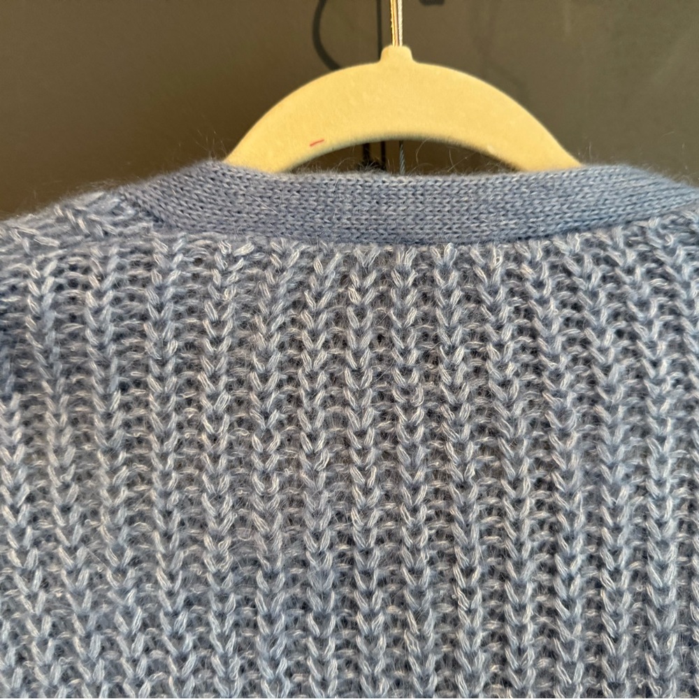 Sézane Vintage Blue V-Neck Achille Cardigan - Picture 13 of 14
